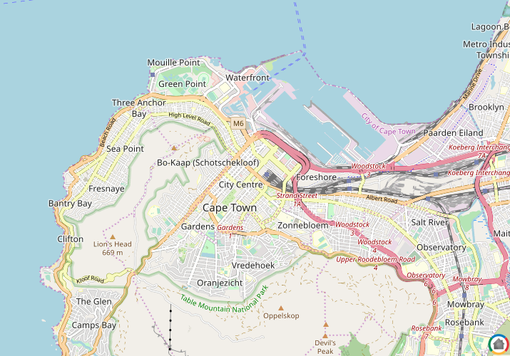 Map location of Cape Town Centre